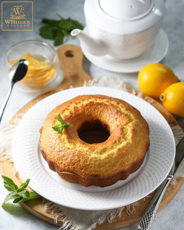 White Dessert Plate With Embossed Wide Rim 8" inch | - Image 3