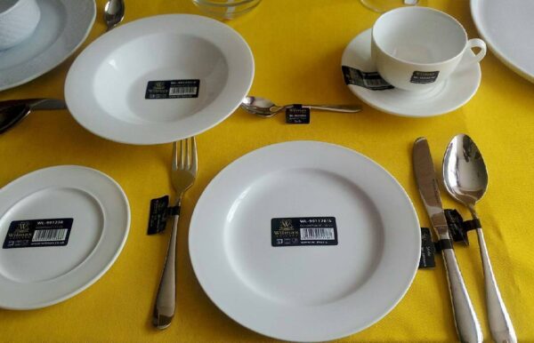 Set Of 6 Professional Rolled Rim White Dinner Plate 10" inch | 25.5 Cm - Image 3
