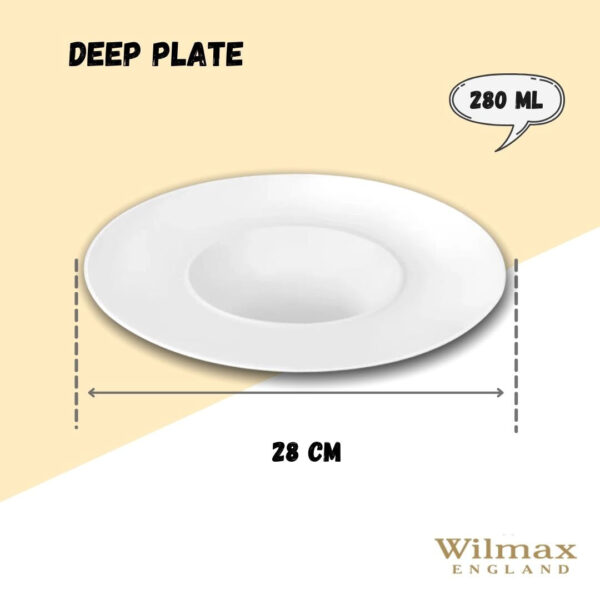 White Deep Plate 11" inch | 28 Cm 9 Fl Oz | 280 Ml - Image 5