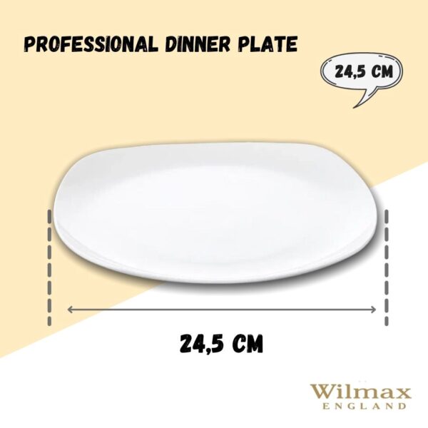 White Dinner Plate 9.75" inch X 9.75 | 24.5 X 24.5 C? - Image 5