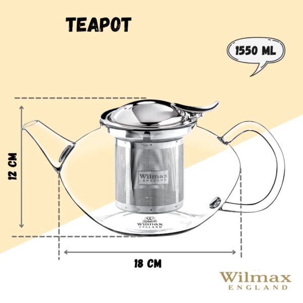 Thermo Glass Teapot 52 Fl Oz | High temperature and shock resistant - Image 5