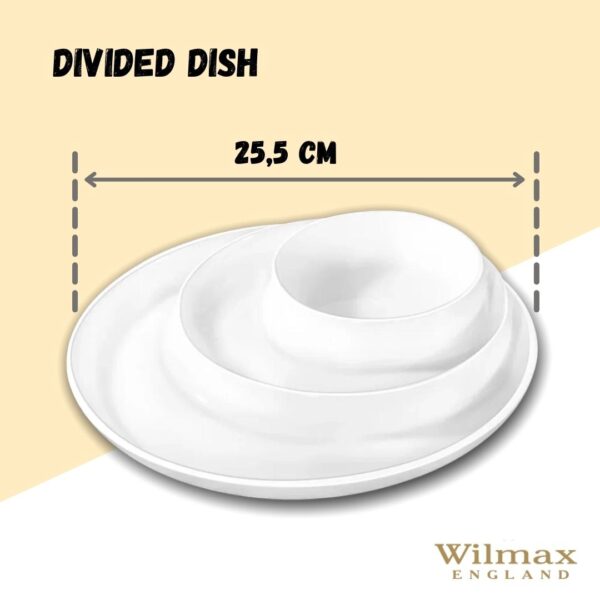 White Divided Dish 10" inch | 25.5 Cm - Image 3