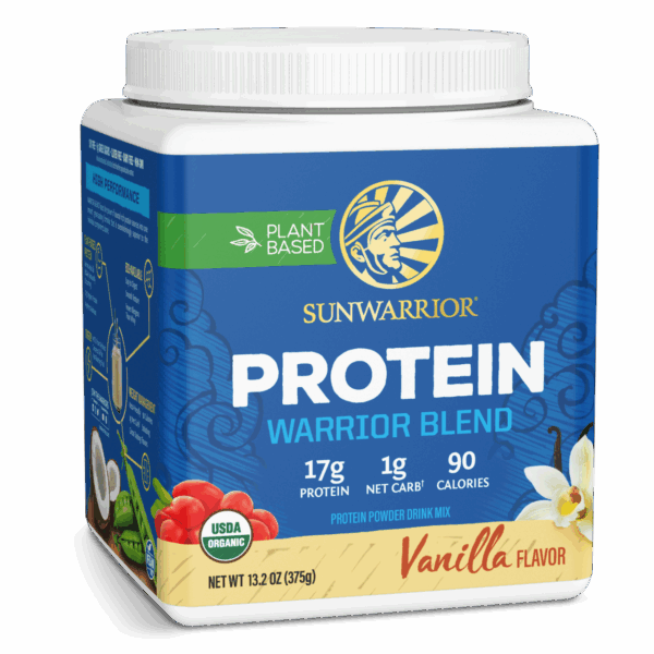 Sunwarrior Organic Vanilla Flavored Protein Warrior Blend 13.2 oz
