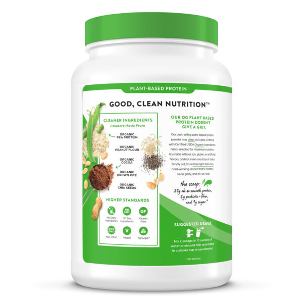Organic Organic Chocolate Peanut Butter Plant Protein Powder 2.03 lb - Image 7
