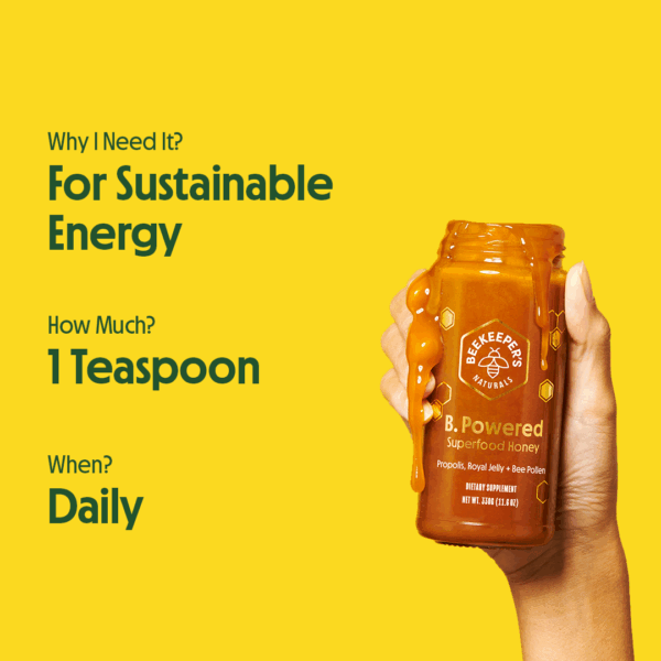 BeeKeeper's B. Powered Superfood Honey 11.6 oz - Image 2