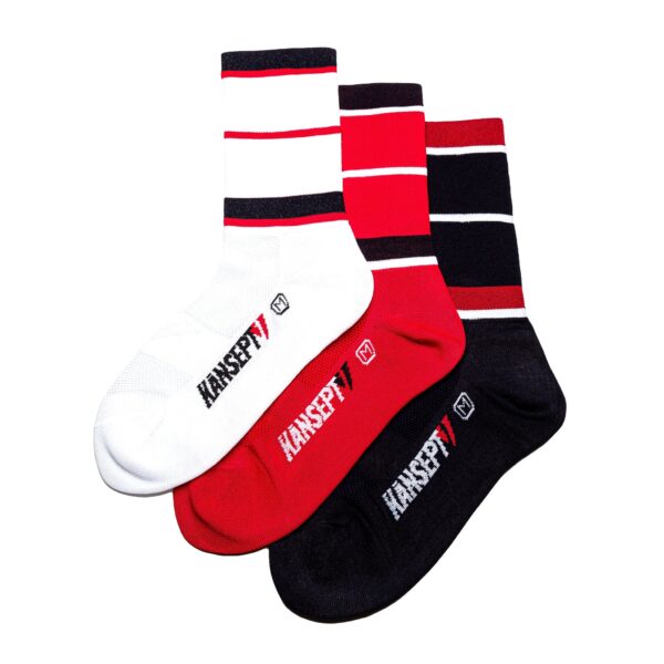 3 PACK ProSpec Rouleur Sock | Squadra Stripes white/red/blue | 3 pack bundle* - Image 6
