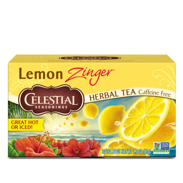 Celestial Seasonings Lemon Zinger Herbal Tea 20 Tea Bags (Pack of 6 Boxes)