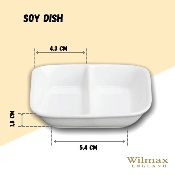 Rectangle White Soy Dish 3.25" inch X 3.25" inch | - Image 5