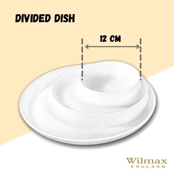 White Divided Dish 10" inch | 25.5 Cm - Image 4