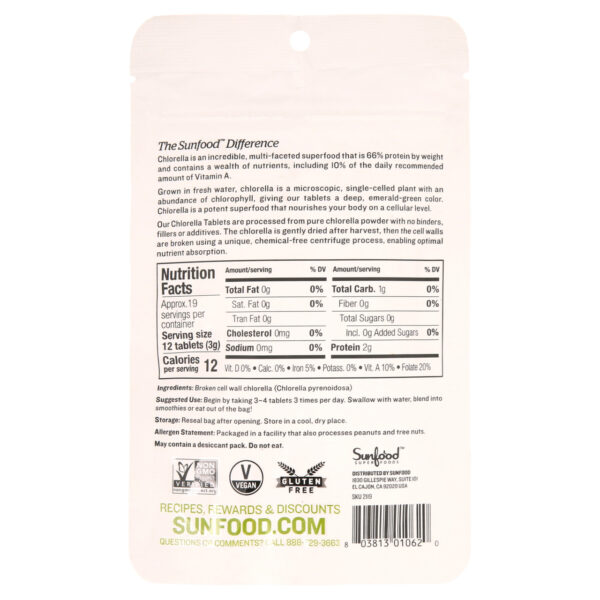 Sunfood Broken Cell Wall Chlorella Tablets 2 oz - Image 5