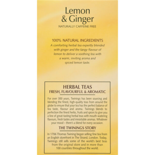 Twinings Lemon & Ginger Tea (6x20 Bag) - Image 6