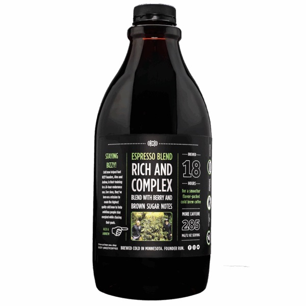 Bizzy Cold Brew Organic Complex Unsweetened Espresso Blend 48 oz (Pack of 6) - Image 2