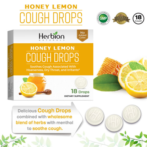 Herbion Naturals Honey Lemon Cough Drops 18 Drops - Image 3