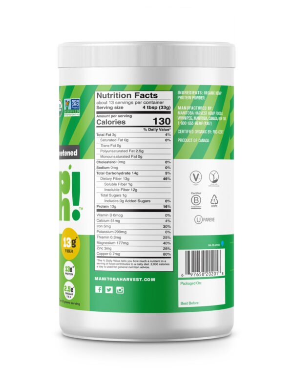 Manitoba Harvest Hemp Protein Powder Wheat Free (1x16 Oz) - Image 2