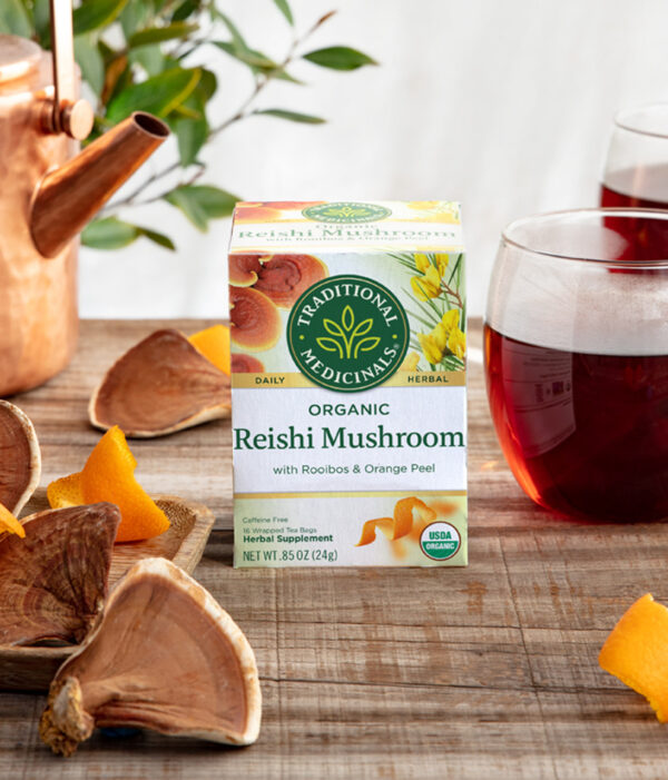 Organic Caffeine Free Reishi Mushroom Herbal Tea 16 Tea Bags (Pack of 6 Boxes) - Image 6