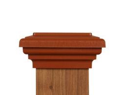 4x4 Post Cap │ Cedar Color Flat Top