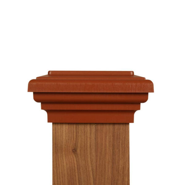 4x4 Post Cap │ Cedar Color Flat Top