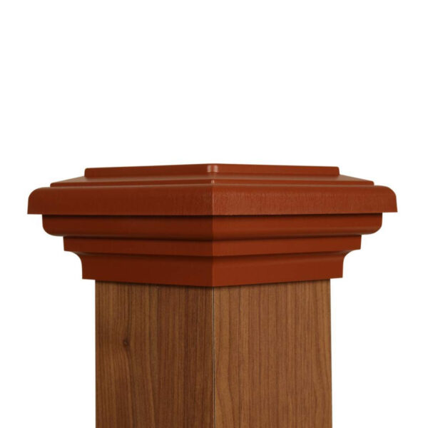 4x4 Post Cap │ Cedar Color Flat Top - Image 2