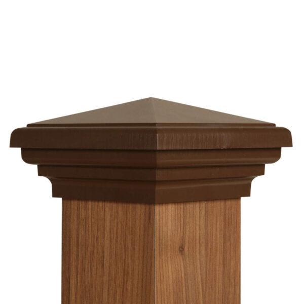 4x4 Post Caps │Brown Pyramid Top - Image 2