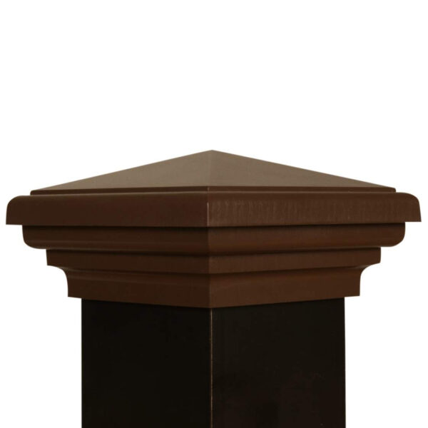 4x4 Post Caps │Brown Pyramid Top - Image 3