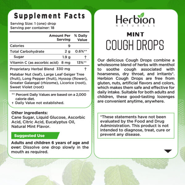 Herbion Naturals Mint Cough Drops 18 Drops - Image 4