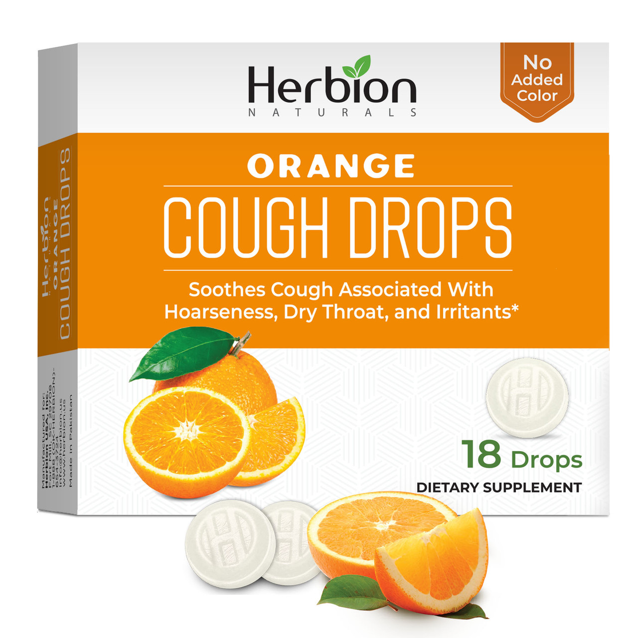 Herbion Naturals Organge Cough Drops 18 Drops