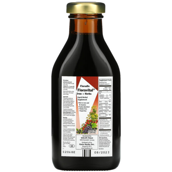 Floradix Floravital Liquid Iron + Herbs Supplement 8.5 oz - Image 3