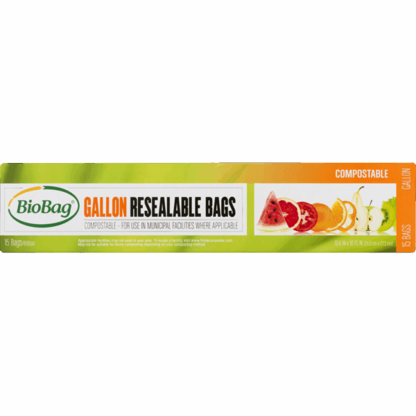Biobag Gallon Resealable Bags 15 Bags (Pack of 12 Boxes) - Image 4
