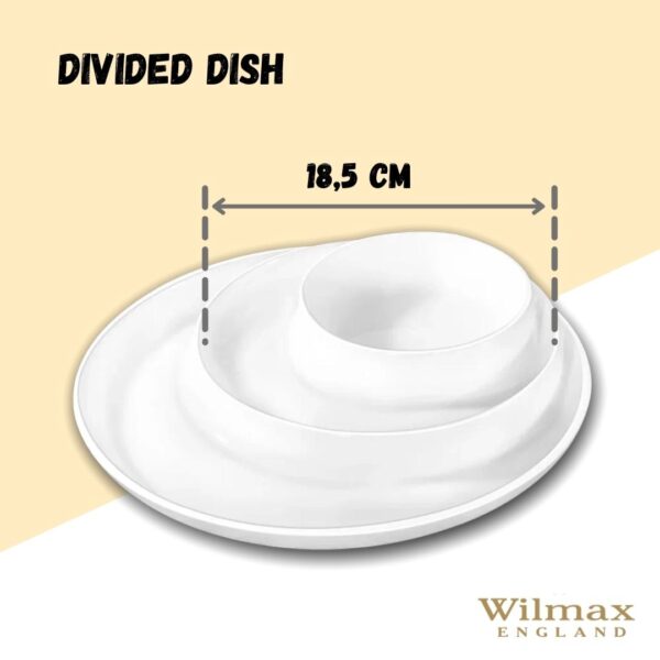 White Divided Dish 10" inch | 25.5 Cm - Image 5