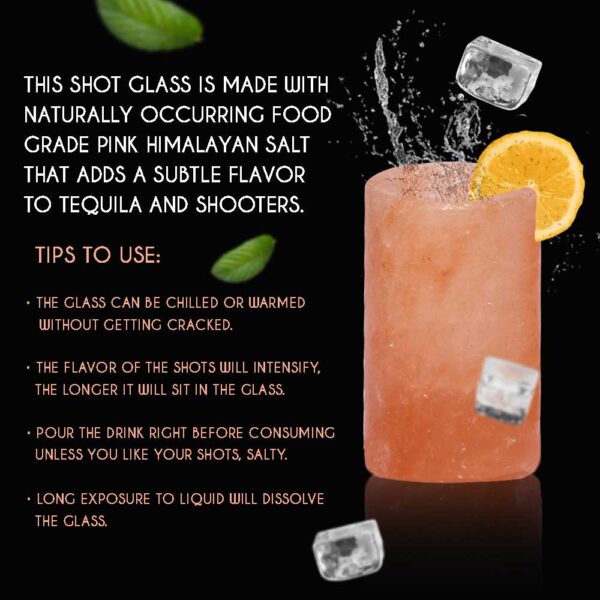 Himalayan Pink Salt Shot Glass by Pride of India – Tequila Holder – Premium Quality/Handcrafted – 100% Food Grade – Good for Parties & Gatherings – Easy to Use – Thermal Retention Capacity - Image 3