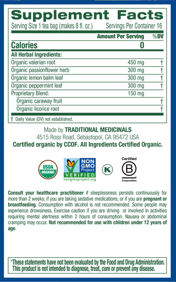 Traditional Medicinals Nighty Night Valerian Tea (6x16 Bag) - Image 4