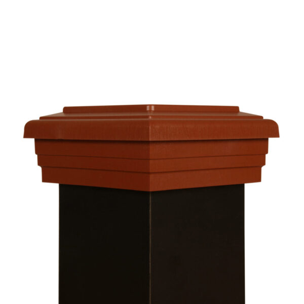 4x4 Post Cap │ Cedar Color Flat Top - Image 3