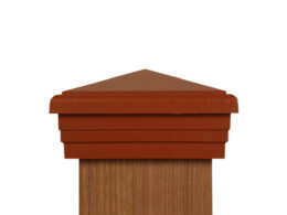 4x4 Post Cap │Cedar Color Pyramid Top