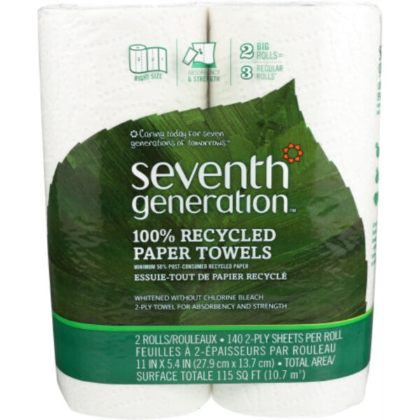 Seventh Generation Paper Towels,100% Recycled 140shts (12x2 CT)