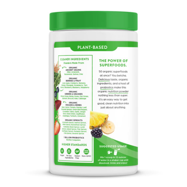 Orgain Organic Superfoods Probiotics Nutrition Powder 9.9 oz - Image 8