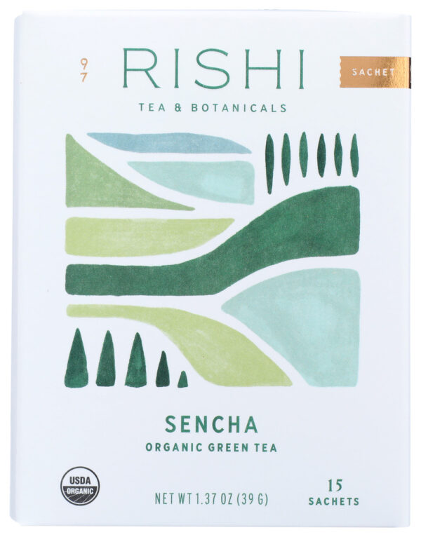 Rishi Organic Sencha Green Tea 15 Sachets (Pack of 6 Boxes)