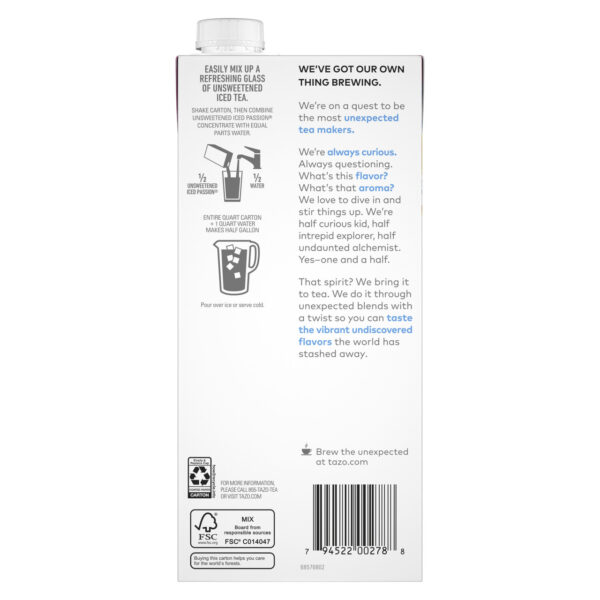 Tazo Unsweetened Iced Passion Herbal Tea Concentrate 32 oz (Pack of 6) - Image 10
