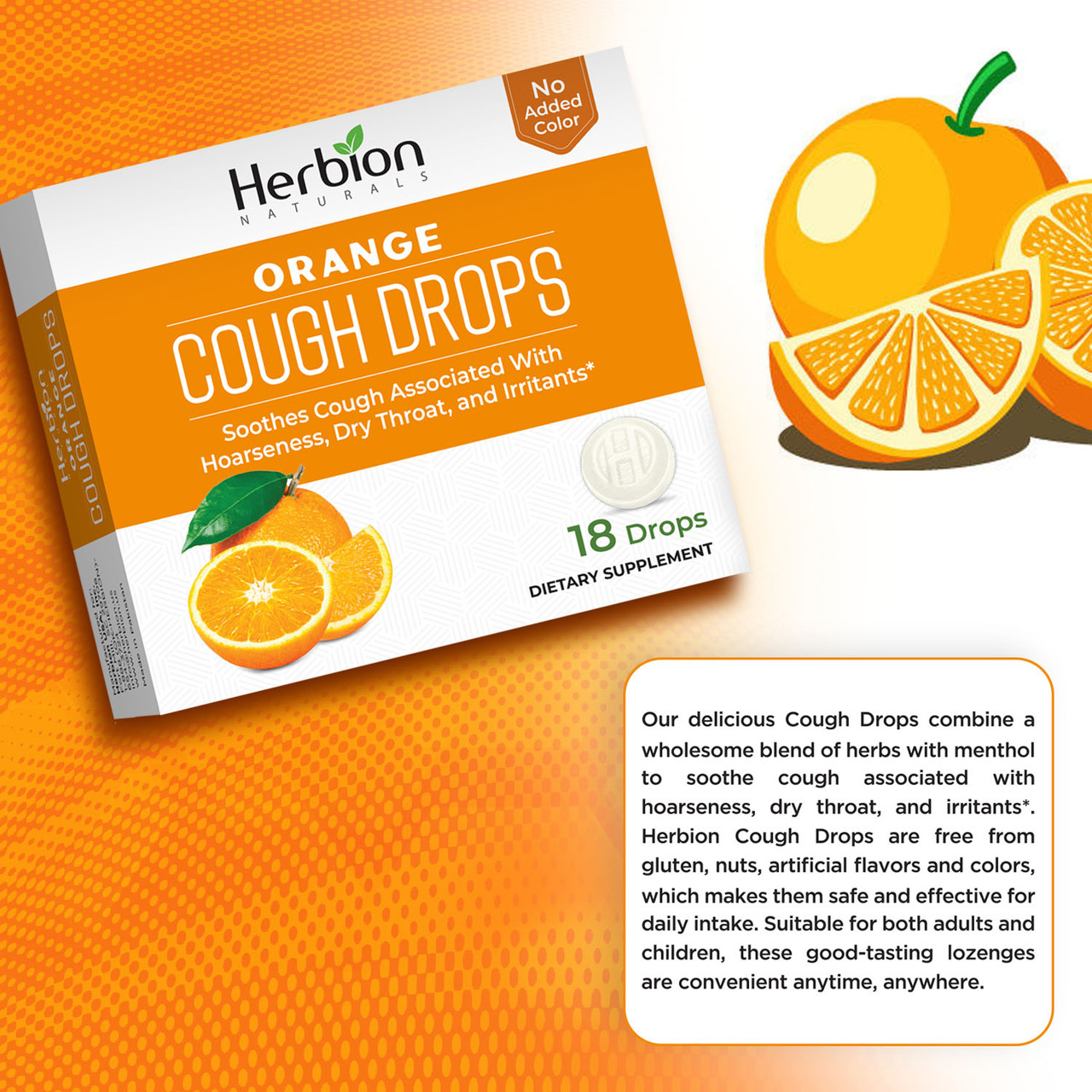 Herbion Naturals Organge Cough Drops 18 Drops - Image 5
