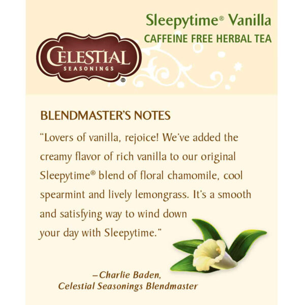 Celestial Seasonings Sleepytime Vanilla Herb Tea (6x20 Bag) - Image 8
