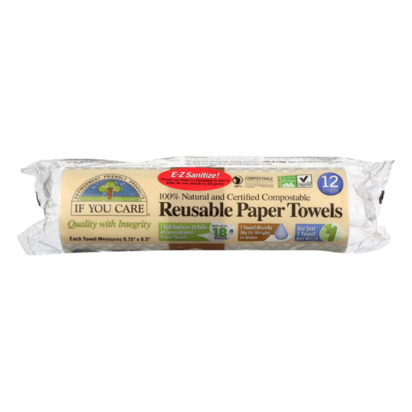 If You Care Reusable Paper Towels 8 x 12 Count - Image 2