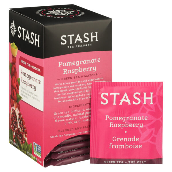 Stash Tea Pomegrante Raspberry With Matcha Tea (6x18 Bag) - Image 6