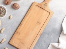 Bamboo Tray 13.5" inch X 4.75" inch |For Appetizers / Barbecue / Burger Sliders