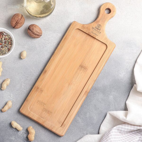 Bamboo Tray 13.5" inch X 4.75" inch |For Appetizers / Barbecue / Burger Sliders