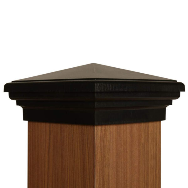 6x6 Post Cap │ Black Pyramid Top - Image 2