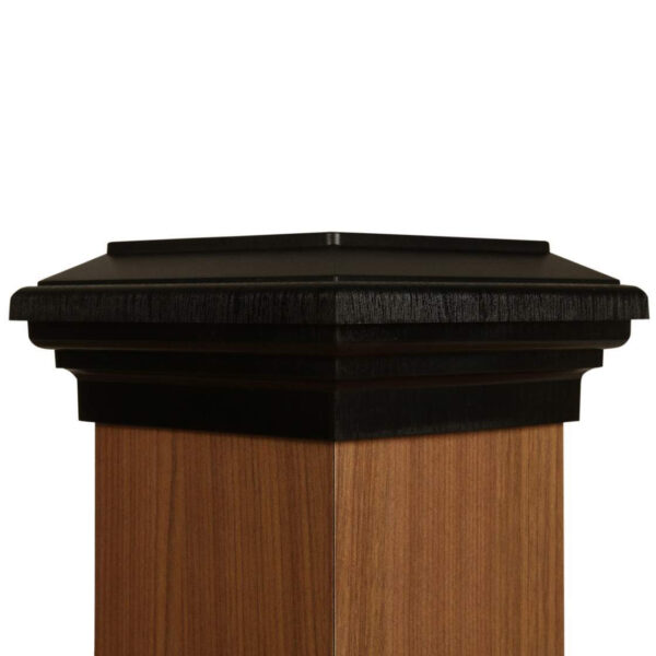 6x6 Post Cap │ Black Flat Top - Image 2