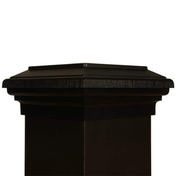 6x6 Post Cap │ Black Flat Top - Image 3