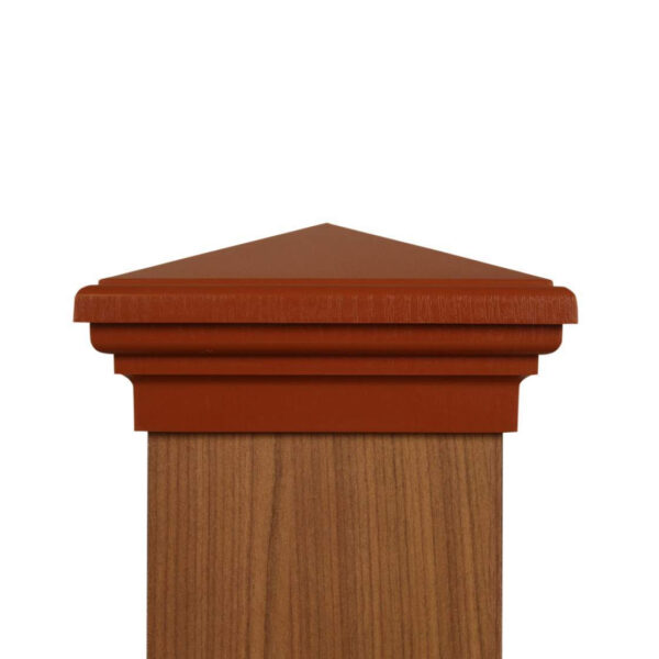 6x6 Post Cap │ Cedar Color Pyramid Top