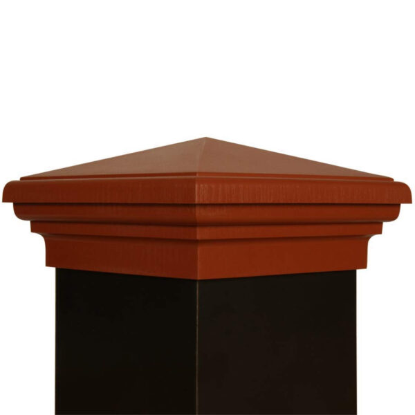 6x6 Post Cap │ Cedar Color Pyramid Top - Image 3