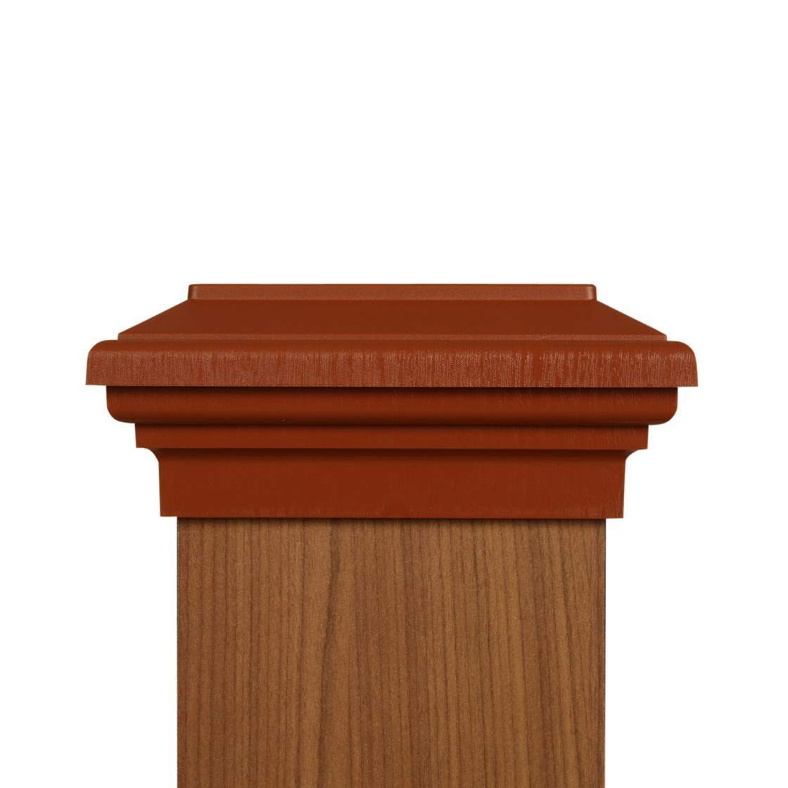 6x6 Post Cap  │ Cedar Color Flat Top
