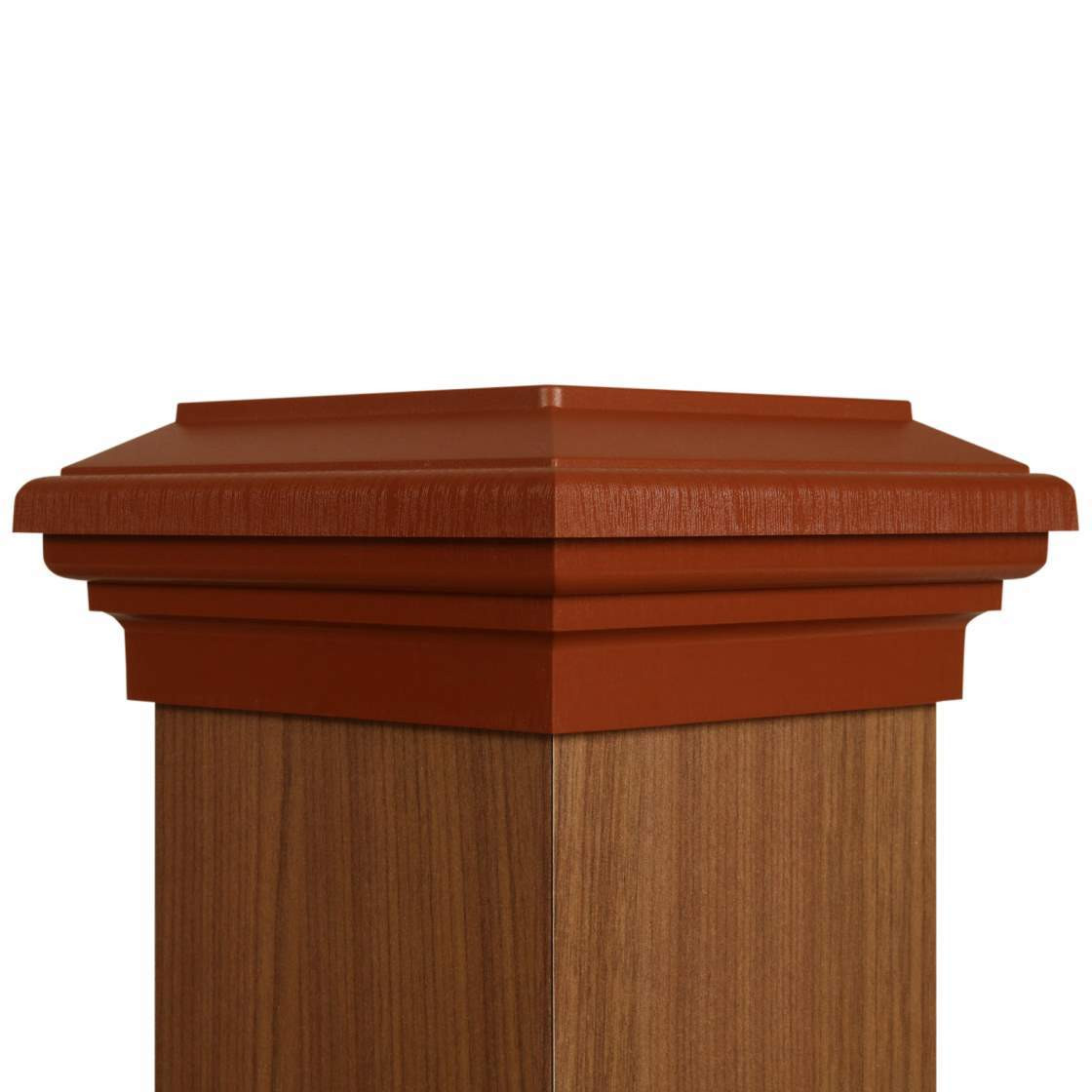 6x6 Post Cap  │ Cedar Color Flat Top - Image 2